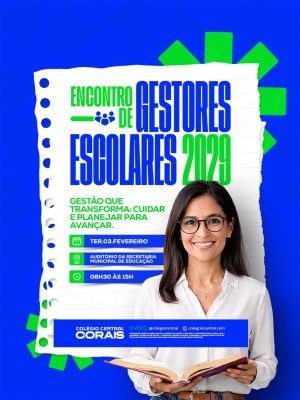 Encontro Gestores Escolares 2029 Banner com Professora PSD Editável