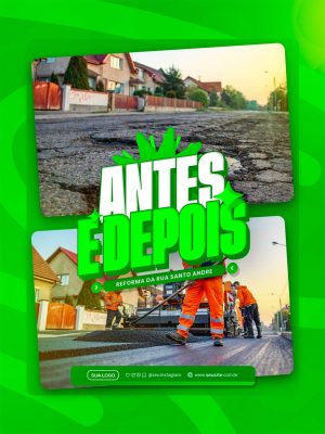 Reforma da Rua Santo André Antes e Depois PSD Editável