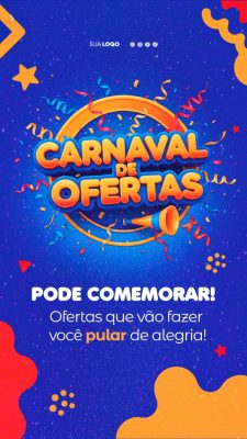 Carnaval de Ofertas Pode Comemorar! PSD Editável