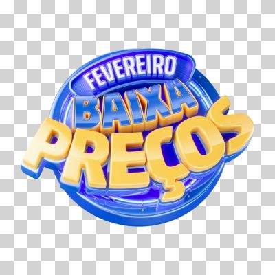 Selo 3D Fevereiro Baixa Preços PNG Transparente