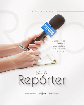 Dia do Repórter 16 de Fevereiro Social Media PSD Editável