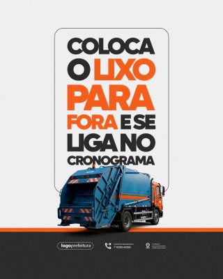 Coleta de Lixo Coloca o Lixo para Fora Cronograma PSD Editável