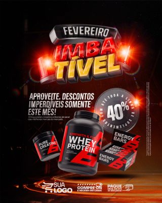 Fevereiro Imbatível Suplementos Academia Feed PSD Editável