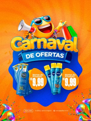 Carnaval de Ofertas Proteção Solar Desfile Preços Baixos PSD Editável