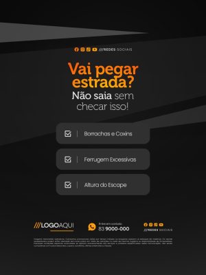 Road Trip Vai Pegar Estrada Nao Saia Sem Checar Isso PSD Editável