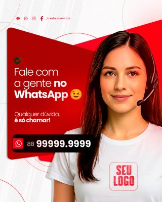 WhatsApp Qualquer Dúvida é Só Chamar Redes Sociais PSD Editável