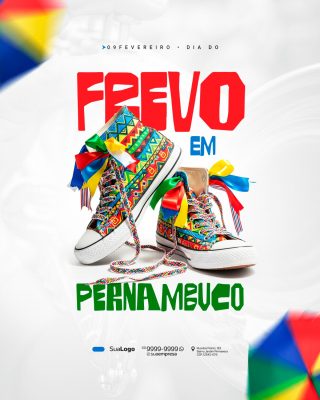 Dia do Frevo em Pernambuco 09 de Fevereiro Social Media PSD Editável