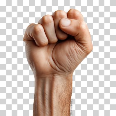 Mão Fechada em Punho Sinal de Força PNG Transparente