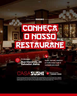 Comida Japonesa Conheça Nosso Restaurante em Salvador PSD Editável