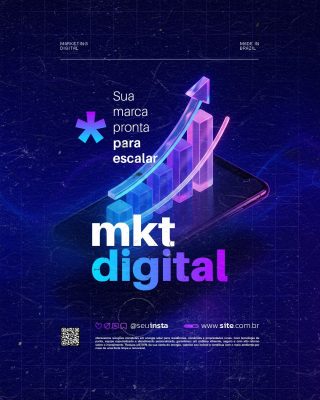 Marketing Digital Sua Marca Pronta para Escalar Flyer PSD Editável
