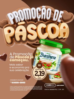 Páscoa Promoção de Páscoa já começou Brasilhese 2,19 und PSD Editável