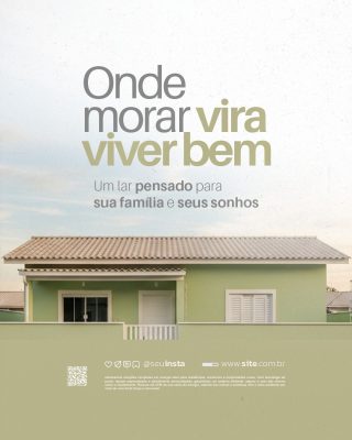 Imobiliária Casa Onde Morar Vira Viver Bem PSD Editável