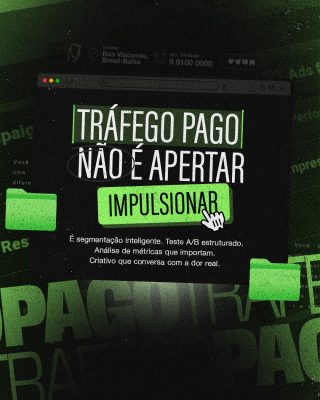 Tráfego Pago Não É Apertar Impulsionar Marketing Digital PSD Editável