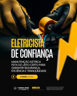 Social Media eletricista PSD Editável