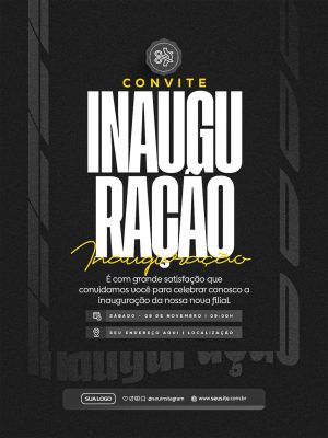 Convite de Inauguração Social Media PSD Editável