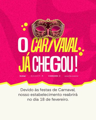 O Carnaval Já Chegou PSD Editável