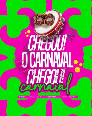 O Carnaval Chegou Folia PSD Editável