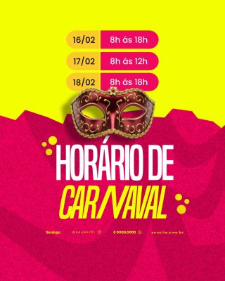 Horário de Carnaval PSD Editável