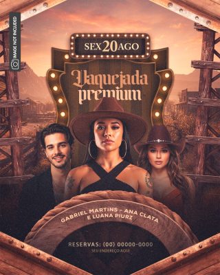 Vaquejada Premium Sex 20 Ago com Gabriel Martins Ana Clata PSD Editável
