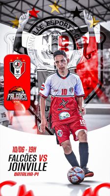 Falcões VS Joinville Jogador de Futsal Arte Esportiva PSD Editável