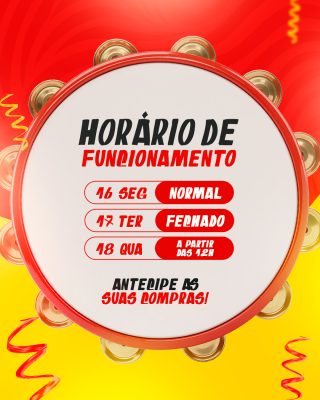 Carnaval Horário de Funcionamento Banner PSD Editável