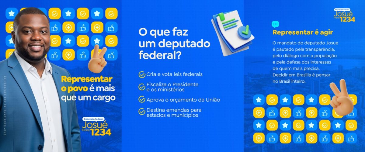 Campanha Eleitoral Deputado Federal Carrossel Político Marketing PSD Editável