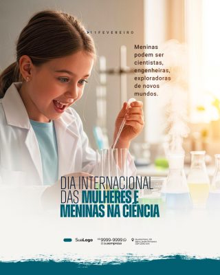 Dia Internacional das Mulheres e Meninas na Ciência 11 de Fevereiro PSD Editável