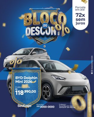 BYD Dolphin Mini 2026 Bloco de Descontos Carros PSD Editável