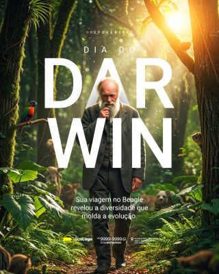 Dia de Darwin 12 de fevereiro Social Media PSD Editável