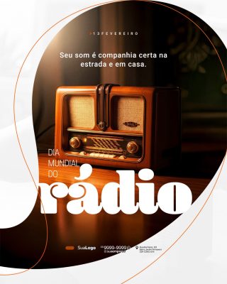 Dia Mundial do Rádio 13 de Fevereiro Companhia Sonora PSD Editável