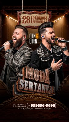 Flyer Story Luan & Lauan Show de Moda Sertaneja 28 Fevereiro PSD Editável