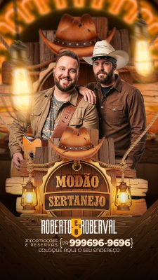 Flyer Story Modão Sertanejo Roberto e Roberval Divulgação Artística PSD Editável