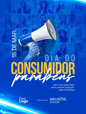Dia do Consumidor 15 de Março Parabéns Template PSD Editável