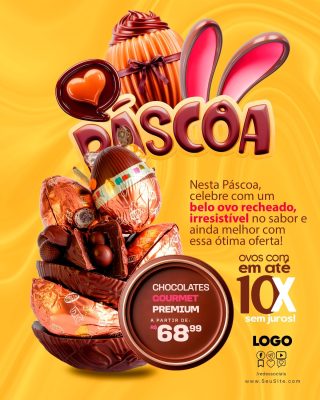 Páscoa Chocolate  Gourmet Premium PSD Editável
