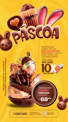 Story Páscoa Celebre Com Um Belo Ovo Recheado Irresistível PSD Editável