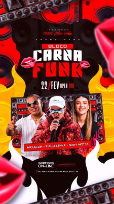 Story Flyer Bloco Carna Funk 22 Fev Open 19h Flyer Evento PSD Editável