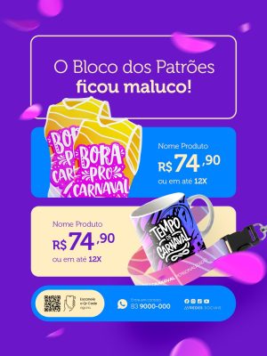Carnaval 2025 O Bloco dos Patrões Ficou Maluco! PSD Editável