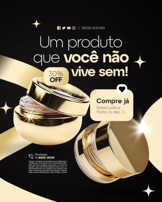 Produto Skincare Um Produto Que Você Não Vive Sem 30% Off PSD Editável
