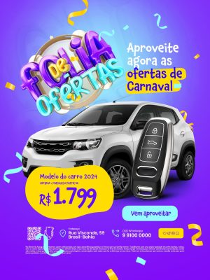 Carnaval Ofertas Carro Modelo 2024 a partir de R$ 1.799 PSD Editável