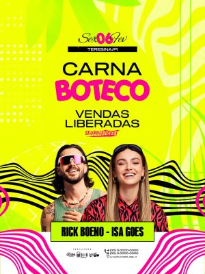 Flyer Carnaboteco Sex 06 Fev Vendas Liberadas Teresina PI PSD Editável