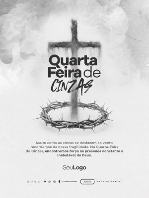 Quarta-feira de Cinzas Força na Presença de Deus PSD Editável