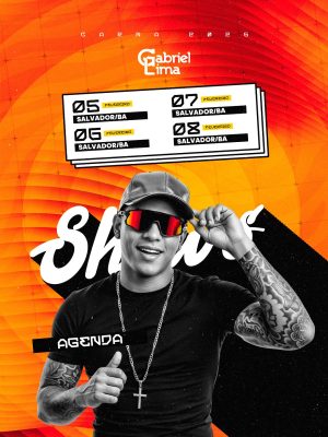 Flyer Gabriel Lima Carna 2026 Agenda Shows em Salvador/BA PSD Editável