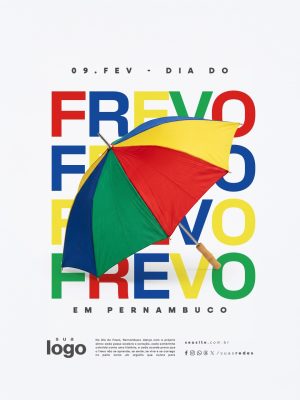 Dia do Frevo 09 de Fevereiro Pernambuco PSD Editável
