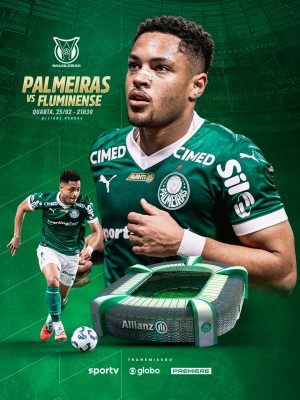 Brasileirão Jogo Palmeiras vs Fluminense Quarta 25/02 PSD Editável