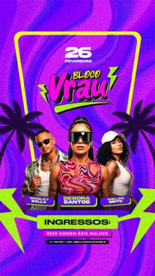 Flyer Bloco Vrau Social Media Story PSD Editável