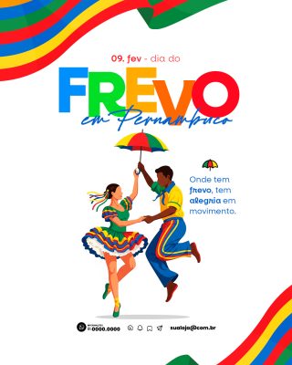 Dia do Frevo em Pernambuco  Celebre a Alegria PSD Editável