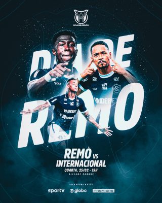 Brasileirão Remo vs Internacional Cartaz de Jogo PSD Editável