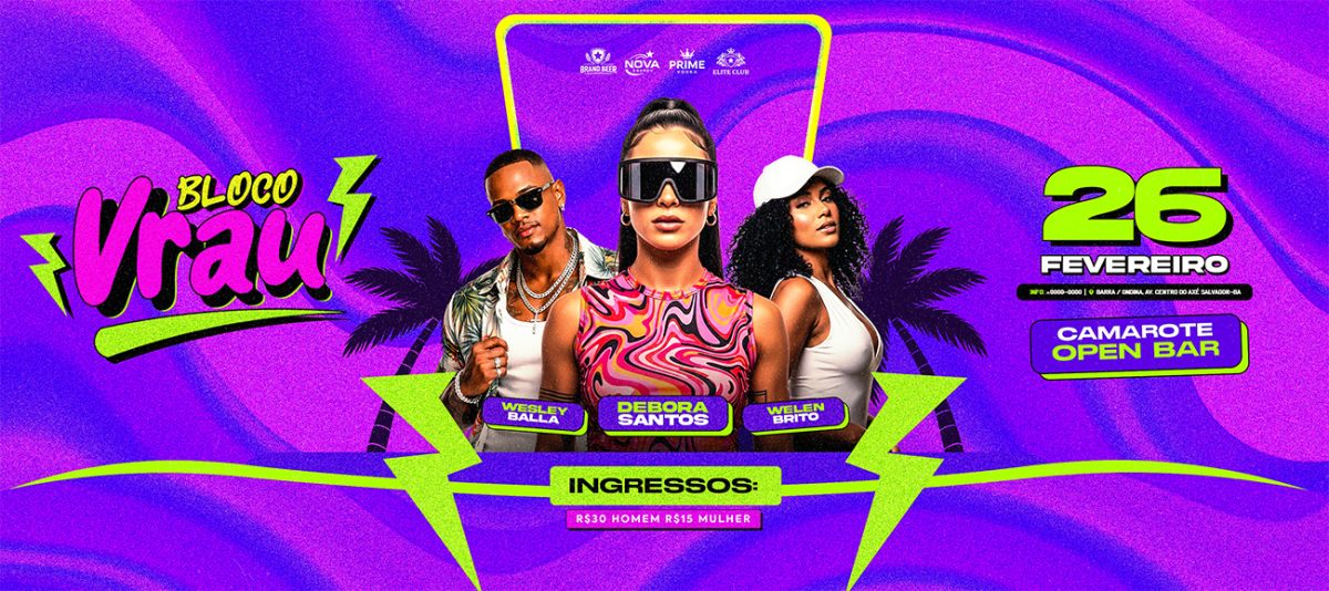 Carrossel Bloco Vrau Social Media PSD Editável