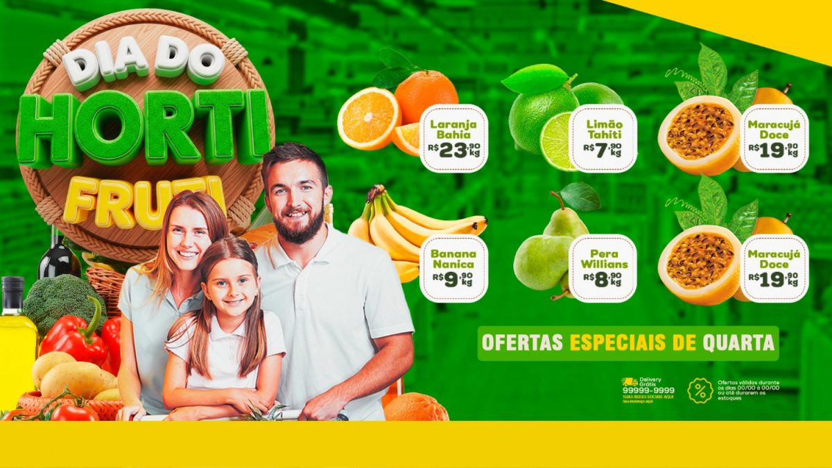 Hortifrúti Dia do Hortifruti Ofertas Especiais de Quarta PSD Editável