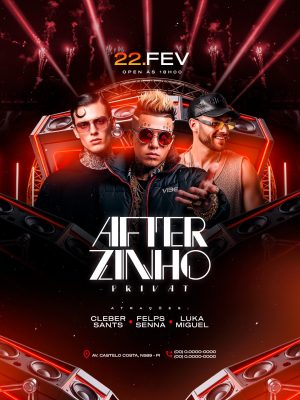 Festa Afterzinho Privat 22 FEV Open 18h PSD Editável